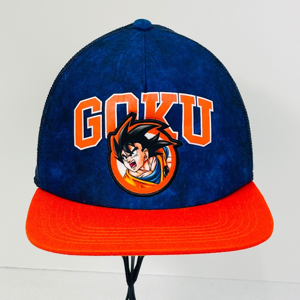 Dragon Ball Z Hat Unisex OSFA Snapback Blue Orange Goku Graphic Excellent